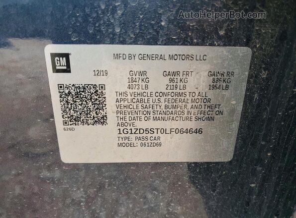 1G1ZD5ST0LF064646 2020 CHEVROLET MALIBU Charcoal Widok komory silnika