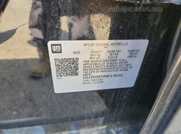 1G1ZD5ST0NF178181 2022 CHEVROLET MALIBU Black Widok komory silnika