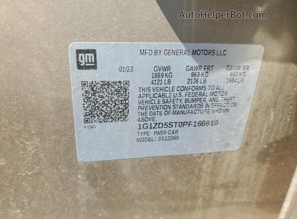 1G1ZD5ST0PF166910 2023 CHEVROLET MALIBU Tan Вид підкапотного простору