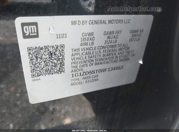 1G1ZD5ST0RF134963 2024 CHEVROLET MALIBU Black ძრავის განყოფილების ხედი