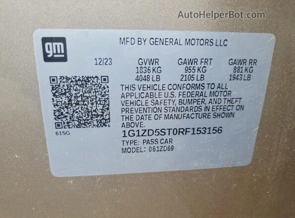 1G1ZD5ST0RF153156 2024 CHEVROLET MALIBU Желто-коричневый Вид подкапотного пространства
