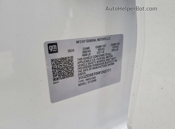 1G1ZD5ST0RF243777 2024 CHEVROLET MALIBU White Вид підкапотного простору