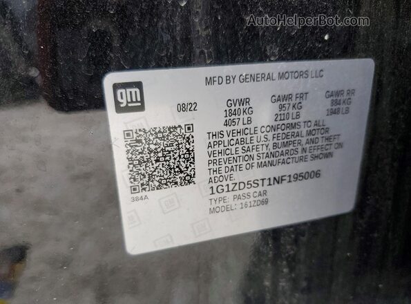 1G1ZD5ST1NF195006 2022 CHEVROLET MALIBU Black ძრავის განყოფილების ხედი