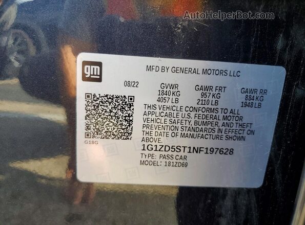 1G1ZD5ST1NF197628 2022 CHEVROLET MALIBU Charcoal Widok komory silnika