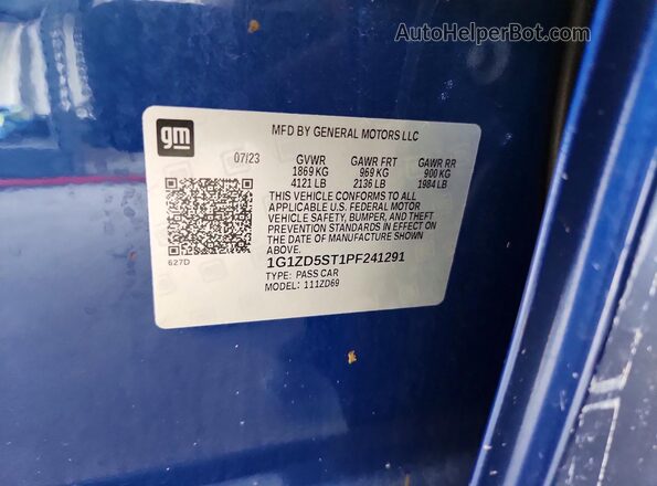 1G1ZD5ST1PF241291 2023 CHEVROLET MALIBU Blue Вид підкапотного простору