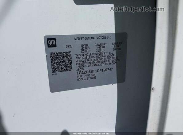 1G1ZD5ST1RF120747 2024 CHEVROLET MALIBU White Вид підкапотного простору