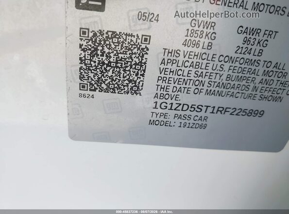 1G1ZD5ST1RF225899 2024 CHEVROLET MALIBU White Vista del compartimento del motor