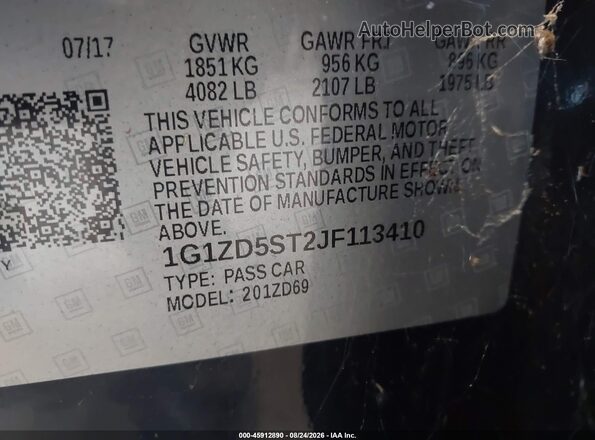 1G1ZD5ST2JF113410 2018 CHEVROLET MALIBU Dark Blue Вид підкапотного простору