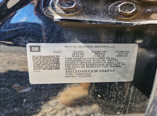 1G1ZD5ST2JF154233 2018 CHEVROLET MALIBU Black Engine compartment view
