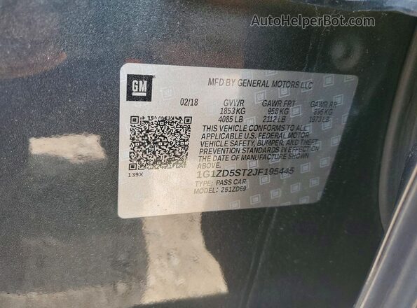 1G1ZD5ST2JF195445 2018 CHEVROLET MALIBU Gray Widok komory silnika