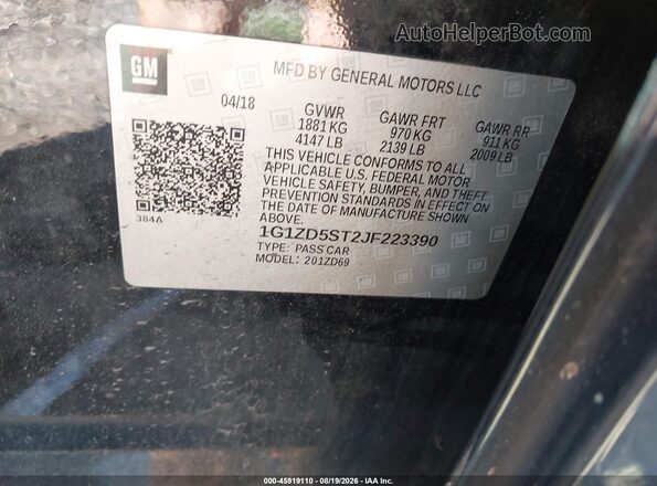 1G1ZD5ST2JF223390 2018 CHEVROLET MALIBU Черный Вид подкапотного пространства