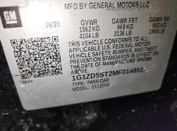 1G1ZD5ST2MF014851 2021 CHEVROLET MALIBU Black Vista del compartimento del motor