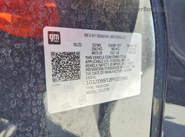 1G1ZD5ST2PF222541 2023 CHEVROLET MALIBU Серый Вид наклейки с VIN-кодом