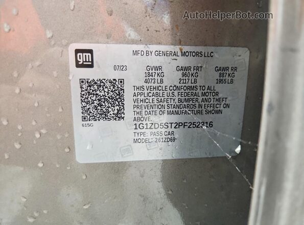 1G1ZD5ST2PF252316 2023 CHEVROLET MALIBU Желто-коричневый Вид подкапотного пространства