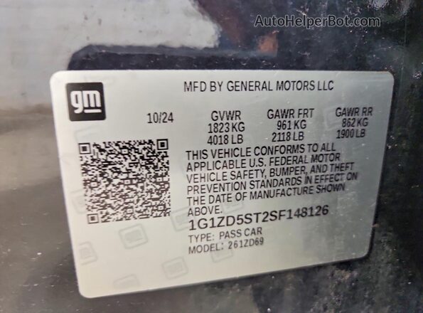 1G1ZD5ST2SF148126 2025 CHEVROLET MALIBU Blue Widok komory silnika