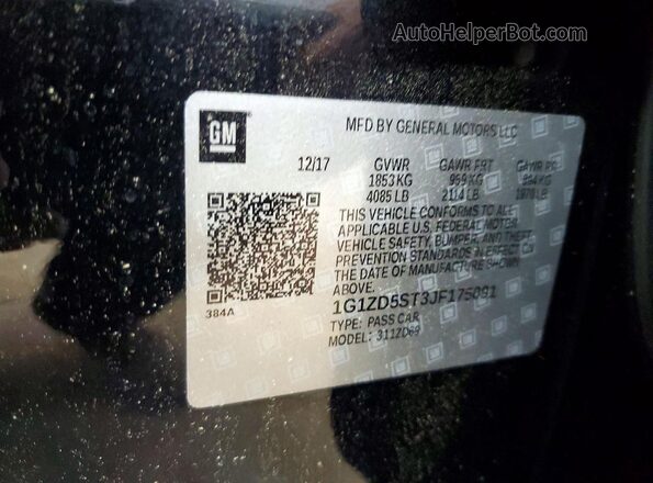 1G1ZD5ST3JF175091 2018 CHEVROLET MALIBU Черный Вид подкапотного пространства