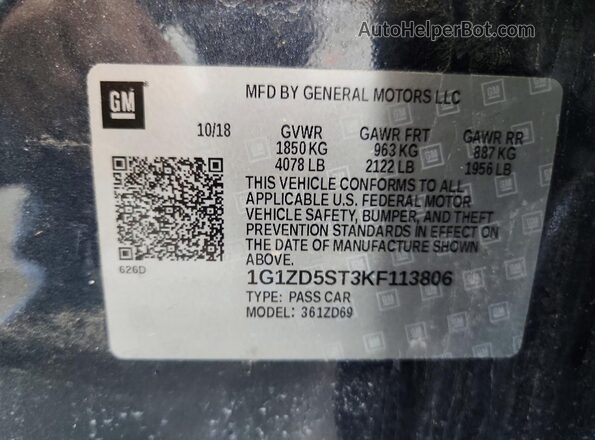 1G1ZD5ST3KF113806 2019 CHEVROLET MALIBU Blue Вид підкапотного простору