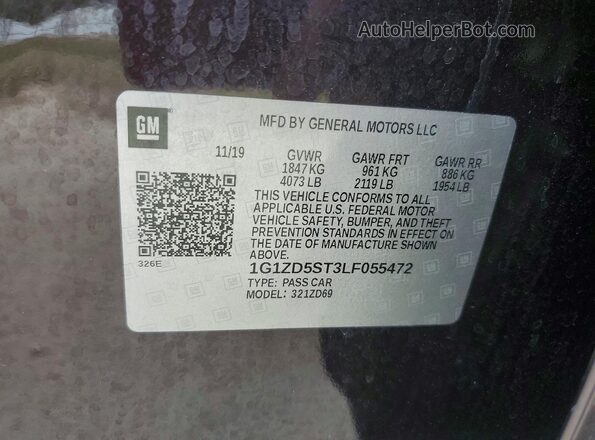1G1ZD5ST3LF055472 2020 CHEVROLET MALIBU Burgundy Вид підкапотного простору