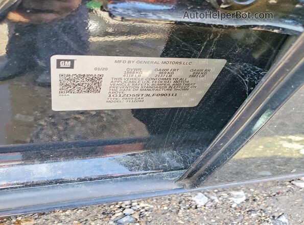 1G1ZD5ST3LF090111 2020 CHEVROLET MALIBU Black ძრავის განყოფილების ხედი