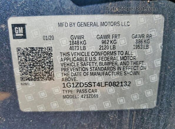 1G1ZD5ST4LF082132 2020 CHEVROLET MALIBU Charcoal Widok komory silnika