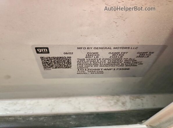 1G1ZD5ST4NF173596 2022 CHEVROLET MALIBU Silver Շարժիչի բաժամունքի տեսք