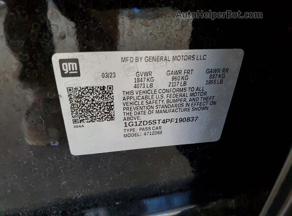 1G1ZD5ST4PF190837 2023 CHEVROLET MALIBU Black Vista del compartimento del motor