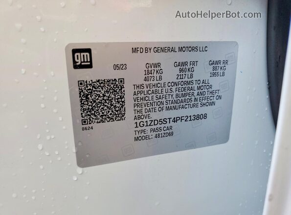 1G1ZD5ST4PF213808 2023 CHEVROLET MALIBU Белый Вид подкапотного пространства