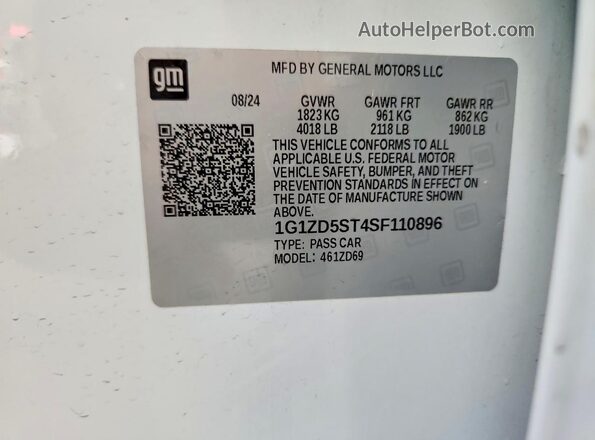 1G1ZD5ST4SF110896 2025 CHEVROLET MALIBU White Vista del compartimento del motor