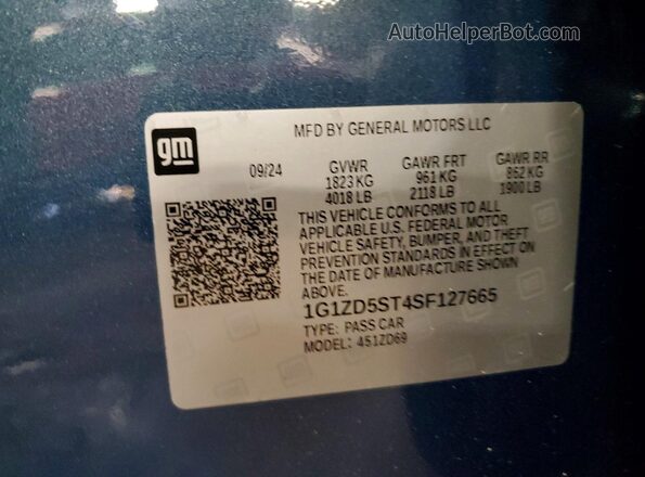 1G1ZD5ST4SF127665 2025 CHEVROLET MALIBU Blue Շարժիչի բաժամունքի տեսք