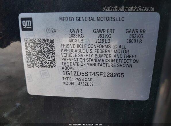 1G1ZD5ST4SF128265 2025 CHEVROLET MALIBU Black Вид підкапотного простору