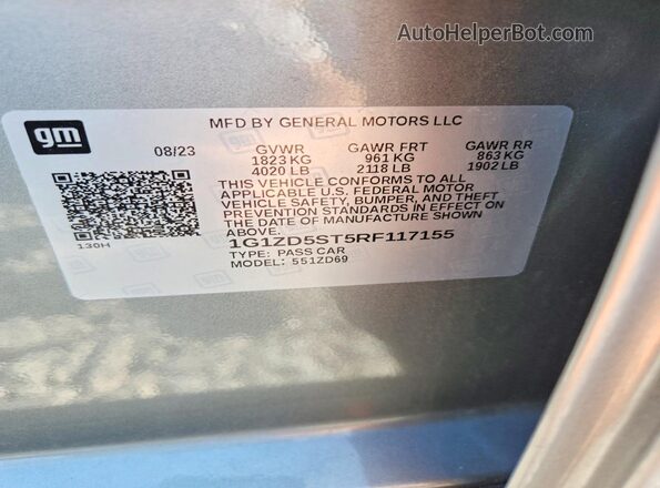 1G1ZD5ST5RF117155 2024 CHEVROLET MALIBU Silver ძრავის განყოფილების ხედი