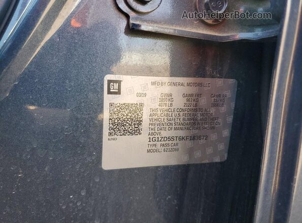 1G1ZD5ST6KF183672 2019 CHEVROLET MALIBU Blue Вид підкапотного простору