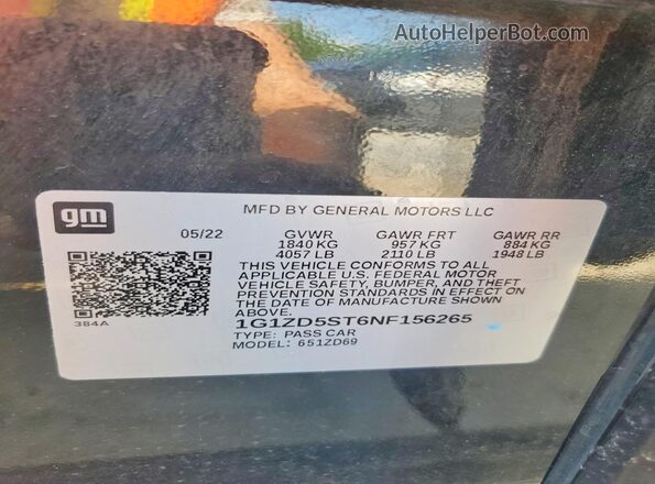 1G1ZD5ST6NF156265 2022 CHEVROLET MALIBU Black Vista del compartimento del motor