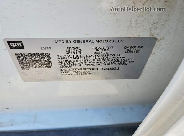 1G1ZD5ST6PF131692 2023 CHEVROLET MALIBU White Вид підкапотного простору