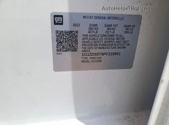 1G1ZD5ST6PF219951 2023 CHEVROLET MALIBU White Вид підкапотного простору