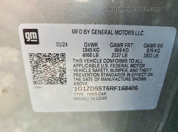 1G1ZD5ST6RF168406 2024 CHEVROLET MALIBU Blue VIN կոդի պիտակի տեսք