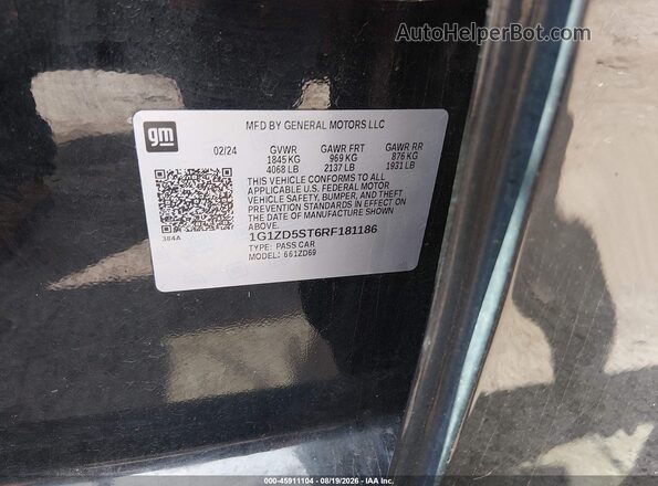 1G1ZD5ST6RF181186 2024 CHEVROLET MALIBU Черный Вид подкапотного пространства