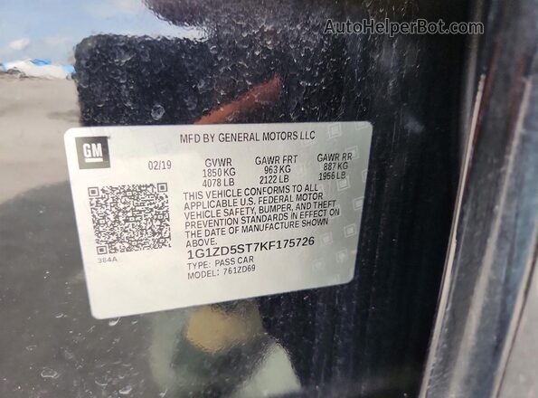 1G1ZD5ST7KF175726 2019 CHEVROLET MALIBU Black Շարժիչի բաժամունքի տեսք