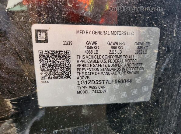 1G1ZD5ST7LF060044 2020 CHEVROLET MALIBU Black Widok naklejki z numerem VIN