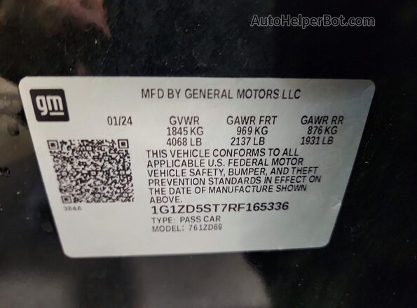 1G1ZD5ST7RF165336 2024 CHEVROLET MALIBU Black Вид наклейки з VIN-кодом