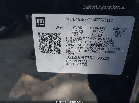 1G1ZD5ST7SF123321 2025 CHEVROLET MALIBU Black Widok komory silnika