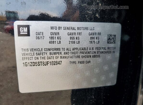1G1ZD5ST8JF102847 2018 CHEVROLET MALIBU Black Widok naklejki z numerem VIN