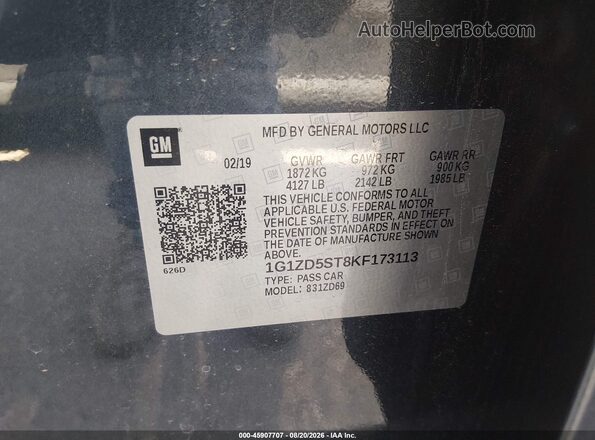 1G1ZD5ST8KF173113 2019 CHEVROLET MALIBU Blue Вид підкапотного простору