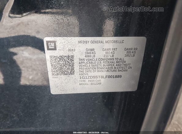 1G1ZD5ST8LF001889 2020 CHEVROLET MALIBU Черный Вид подкапотного пространства