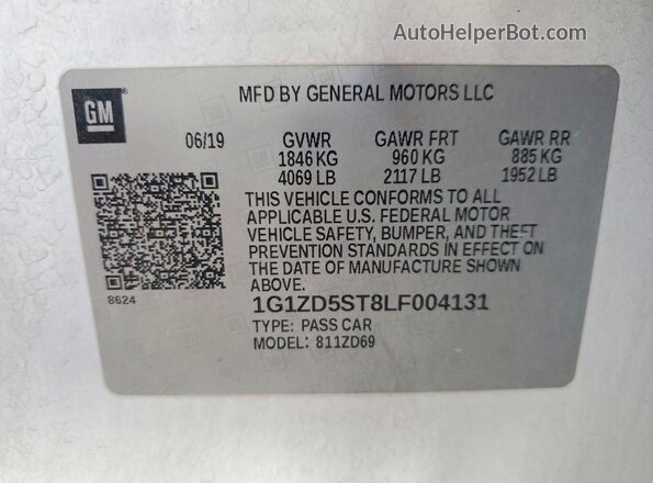 1G1ZD5ST8LF004131 2020 CHEVROLET MALIBU White Շարժիչի բաժամունքի տեսք