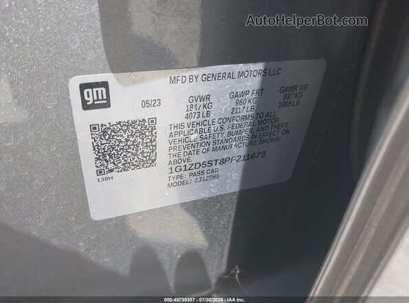 1G1ZD5ST8PF211673 2023 CHEVROLET MALIBU Gray Շարժիչի բաժամունքի տեսք