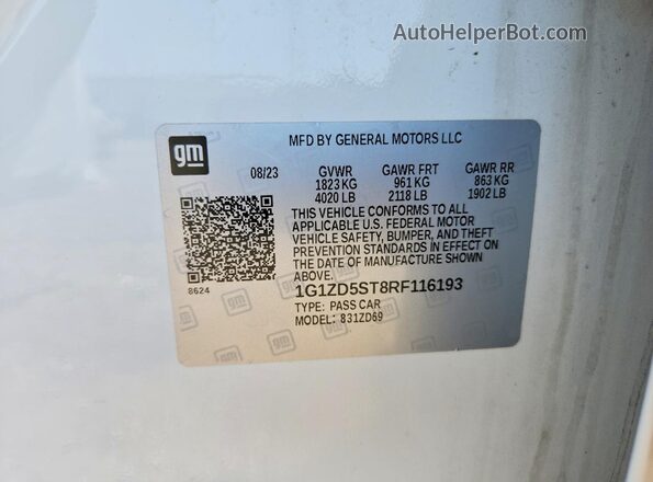 1G1ZD5ST8RF116193 2024 CHEVROLET MALIBU White Engine compartment view