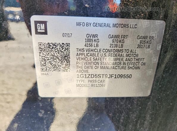 1G1ZD5ST9JF109550 2018 CHEVROLET MALIBU Black Вид підкапотного простору