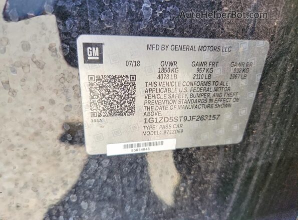 1G1ZD5ST9JF263157 2018 CHEVROLET MALIBU Black Vista del compartimento del motor