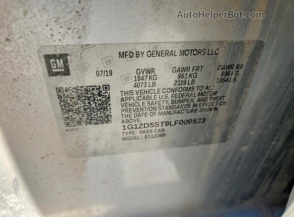 1G1ZD5ST9LF009533 2020 CHEVROLET MALIBU Silver Vista del compartimento del motor